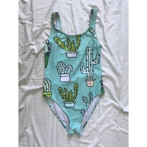 BATOKO Light Blue Cactus One Piece Swim Suit